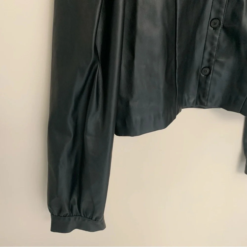 NWOT Zara Black Faux Leather Cropped Jacket XXL - Picture 12 of 14